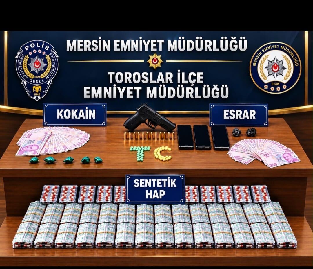 Mersin'de uyuşturucu operasyonunda yakalanan 4 zanlı tutuklandı