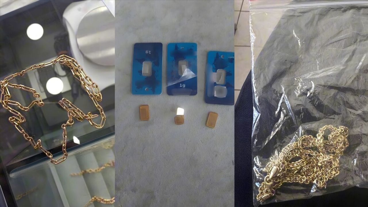 Antalya'da kuyumculara sahte altın satan zanlı tut