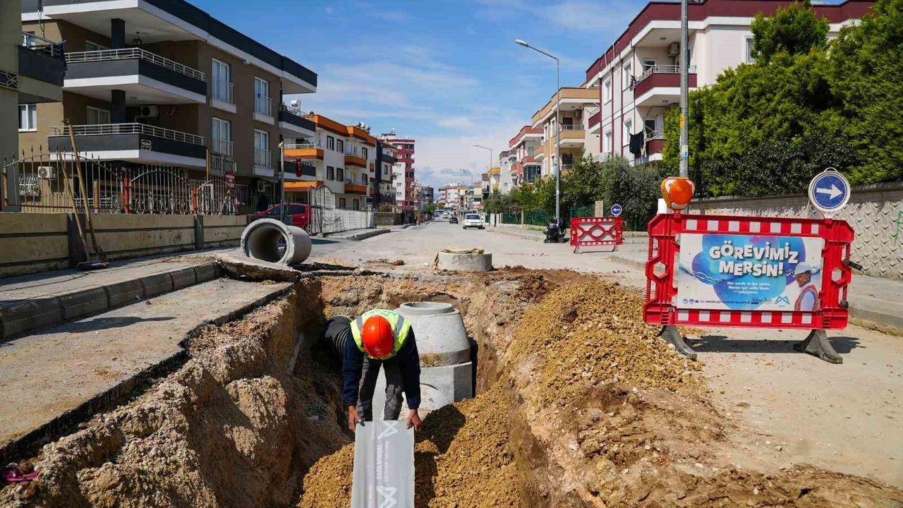 Tarsus'ta yağmursuyu hattı çalışmaları tamamlandı