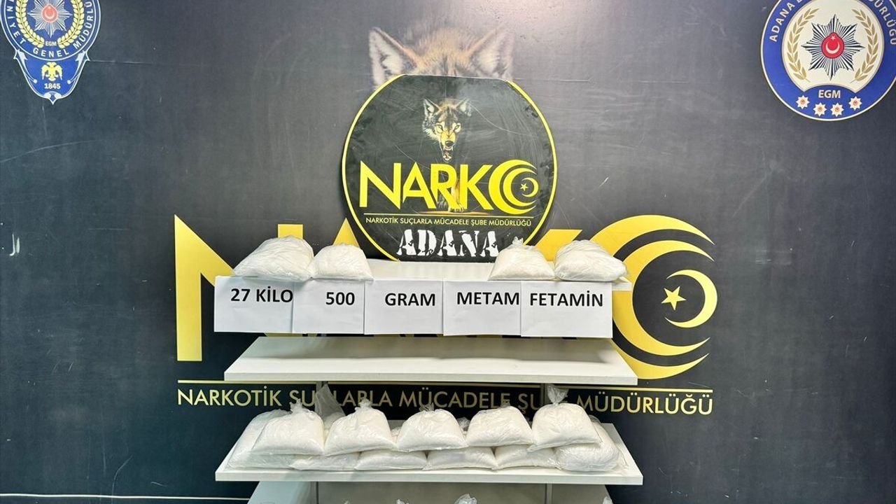 Adana'da 27 kilo 500 gram sentetik uyuşturucu ele geçirildi