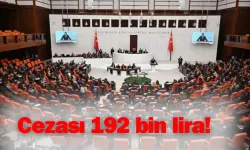 Bu hafta TBMM'ye geliyor: Cezası 192 bin lira!