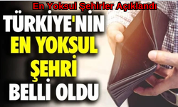 Türkiye'nin En Yoksul Şehirleri Açıklandı