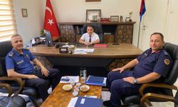 Anamur Kaymakamı Duru'dan göreve başlayan İlçe Jandarma Komutanı Özdoğan'a ziyaret
