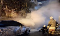 Belen’de otomobil yangını