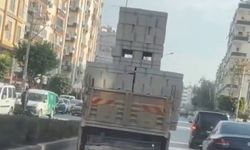 Mersin'de tehlikeli yükleme yapan kamyon sürücüsüne ceza yağdı
