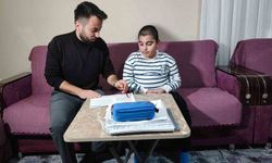 Evde eğitimle derslerini aksatmıyor, polis olma hayali kuruyor