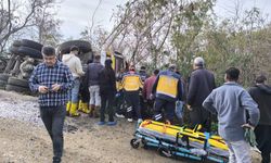 Adana'da devrilen kamyonun sürücüsü yaralandı