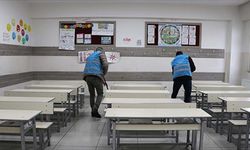 Okullar yükümlülerin çalışmasıyla yarıyıl tatilinde temizlendi