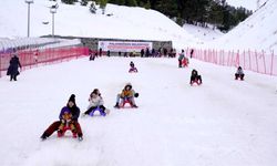 Palandöken Kent Ormanı'ndaki kızak pisti, yarıyıl tatilinde 25 bini aşkın misafiri ağırladı