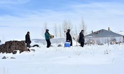 Sağlık çalışanları, kırsal mahallede yaşayanlar için karlı yollarda