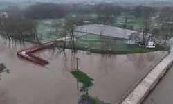Tunca Nehri, Kırkpınar Güreşleri'nin yapıldığı Sarayiçi'nde kısmen taştı