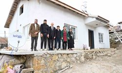 Yangında evi yanan aileye Başkan'dan yeni yuva