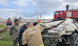 Hassa'da tarlaya devrilen otomobilin sürücüsü yaralandı