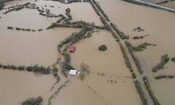 Muğla'da sağanak sonrası su altında kalan tarım arazileri havadan görüntülendi
