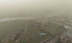 Adana'da toz taşınımı havadan görüntülendi