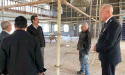 Bozyazı'da yangında zarar gören camide çalışmalar devam ediyor