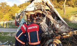 Mersin'de devrilip ağaca çarpan kamyonun sürücüsü yaralandı