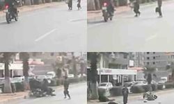 Motosiklet yayaya çarptı, o anlar araç kamerasına yansıdı: 2 yaralı