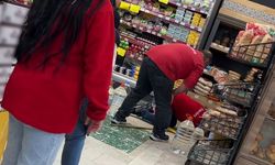 Markete giren fare paniğe neden oldu