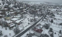 Mersin'de kar güzelliği dronla görüntülendi