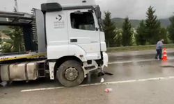 Osmaniye'de tır yağmurda savruldu