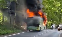 Sarıyer'de yanan İETT otobüsü kullanılamaz hale geldi