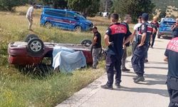 Burdur'da şarampole devrilen otomobilin sürücüsü öldü