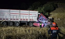 Kahramanmaraş'ta şarampole devrilen tırın sürücüsü yaralandı