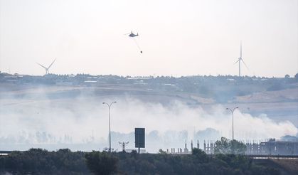 GÜNCELLEME - Silivri'de otluk ve ağaçlık alanda çıkan yangına karadan ve havadan müdahale ediliyor