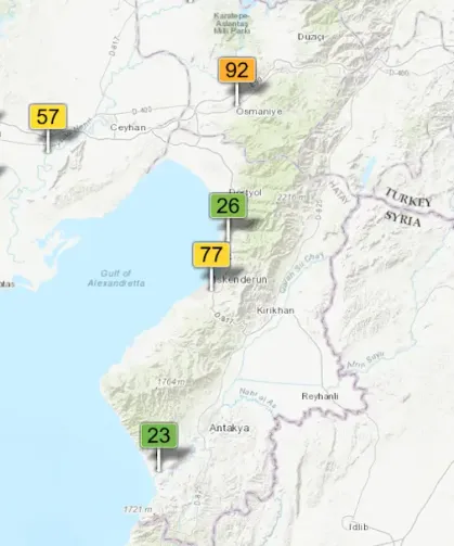 Hatay’daki Hava Kalitesinde Son Durum Ne? İşte Yeni Harita
