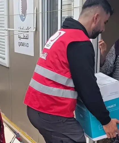 Türk Kızılay'ından Hatay'daki Konteyner Kentlere Yardım Kolisi