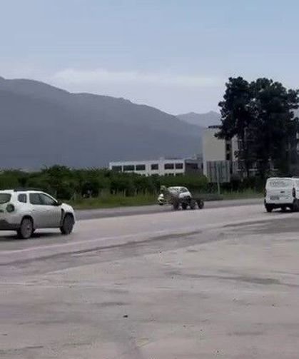 Hatay'da Kaçak At E-5’te Yarışırcasına İlerledi