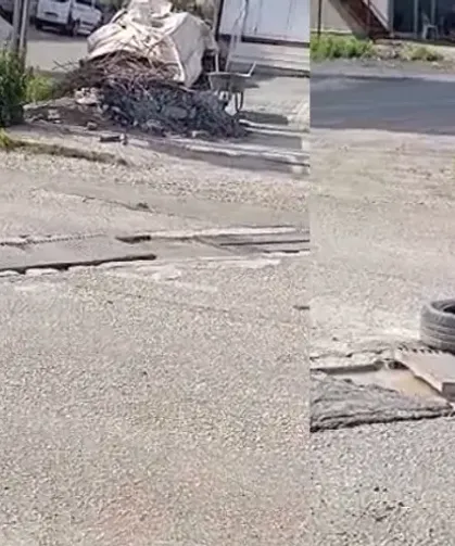 Samandağ’da Çukurlu Yola ‘Tekerlekli’ Önlem!