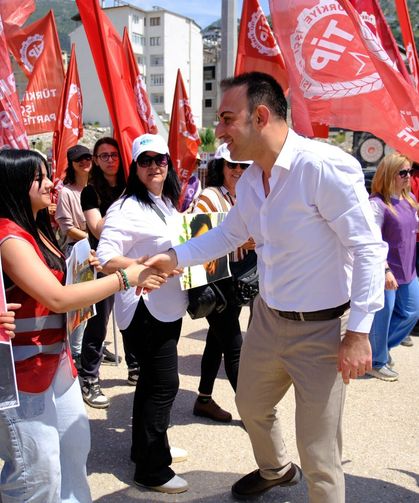 Başkan Halil İbrahim Özgün 1 Mayıs’ta Alanlardaydı