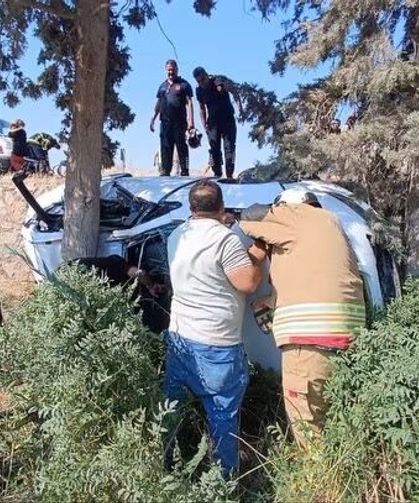 Hatay'da Feci Kaza: Şarampole Devrilen Otomobildeki 7 Kişi Yaralandı