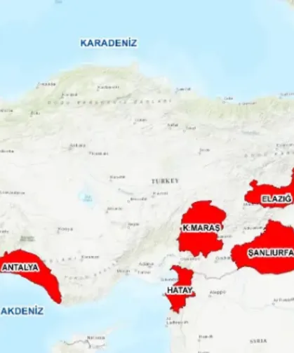 Türkiye’de Afet Riski En Yüksek 10 İl İçinde Hatay İlk 3’te!