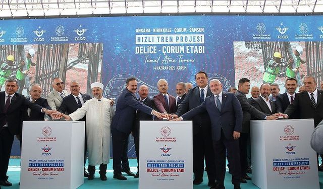Ankara-Kırıkkale-Çorum-Samsun Hızlı Demiryolu Projesi'nde "Delice-Çorum" etabının temeli atıldı