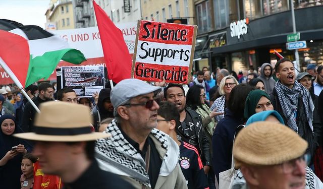 Avusturya'da Filistin'e destek gösterisinde İsrail'e yaptırım uygulanması istendi
