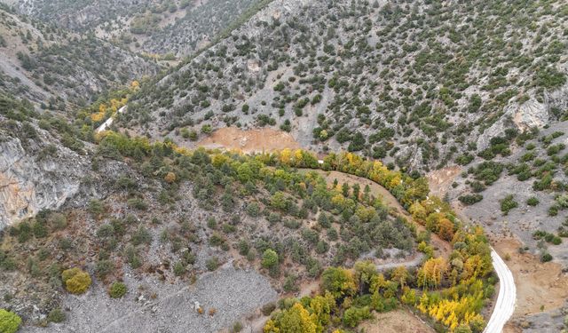 Isparta'da sonbaharın renkleri havadan görüntülendi