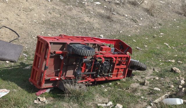 Bucak'ta şarampole devrilen üç tekerlekli motosikletin sürücüsü yaralandı