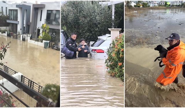 KKTC'de şiddetli yağışlar hayatı olumsuz etkiledi