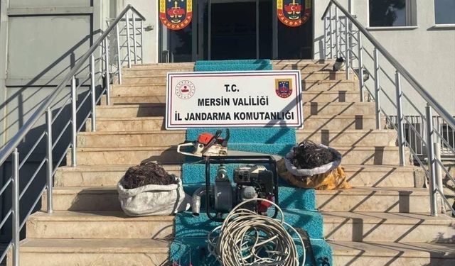 Mersin'de trafolardan bakır kablo çaldığı öne sürülen 2 şüpheli tutuklandı
