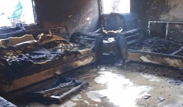 Reyhanlı’da yanan ev kullanılmaz hale geldi