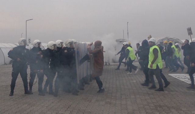Taşlı sopalı toplumsal olaylara karşı gerçeğini aratmayan müdahale tatbikatı