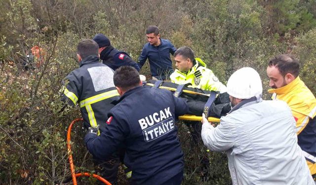 Burdur'da otomobil uçuruma düştü: 1 yaralı