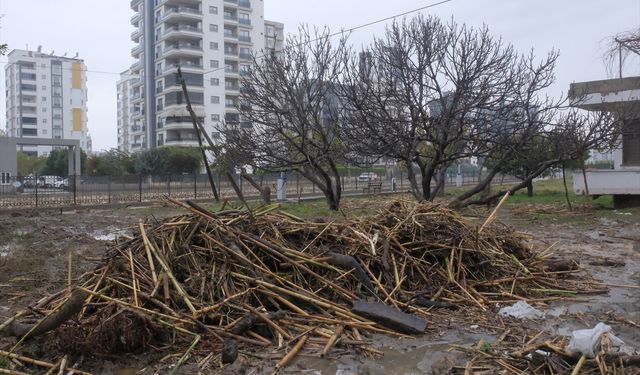 Mersin'de sağanaktan etkilenen alanlarda temizlik ve onarım çalışmaları sürüyor
