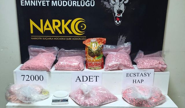 Adana'da 72 bin 131 uyuşturucu hap ele geçirildi
