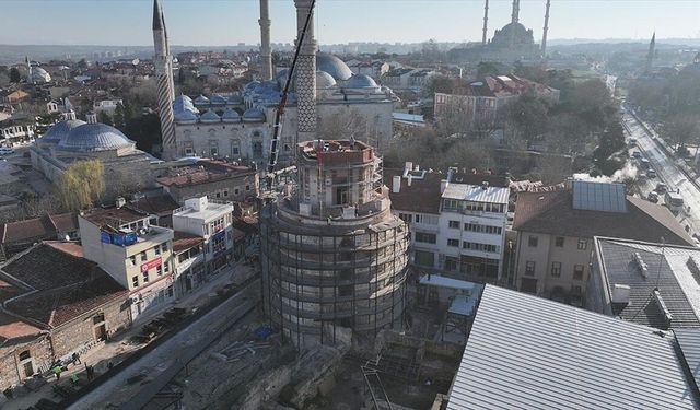 Edirne'de tarihi Makedon Kulesi'nin dış cephe çalışmaları tamamlandı