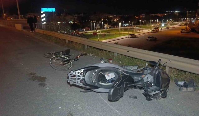 Motosiklet ile bisiklet çarpıştı: 2 ağır yaralı