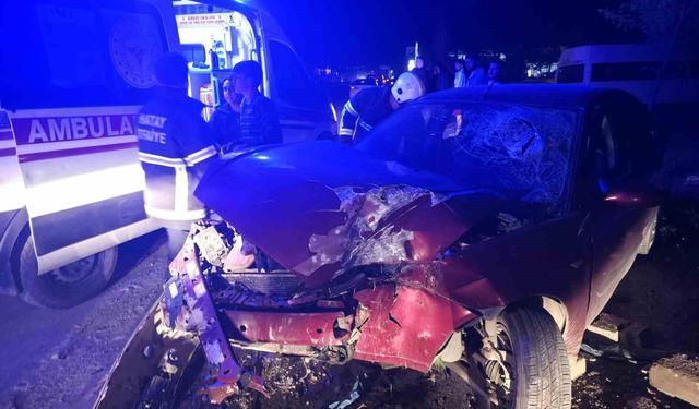 Ağaca çarpan otomobil hurdaya döndü: 3 yaralı